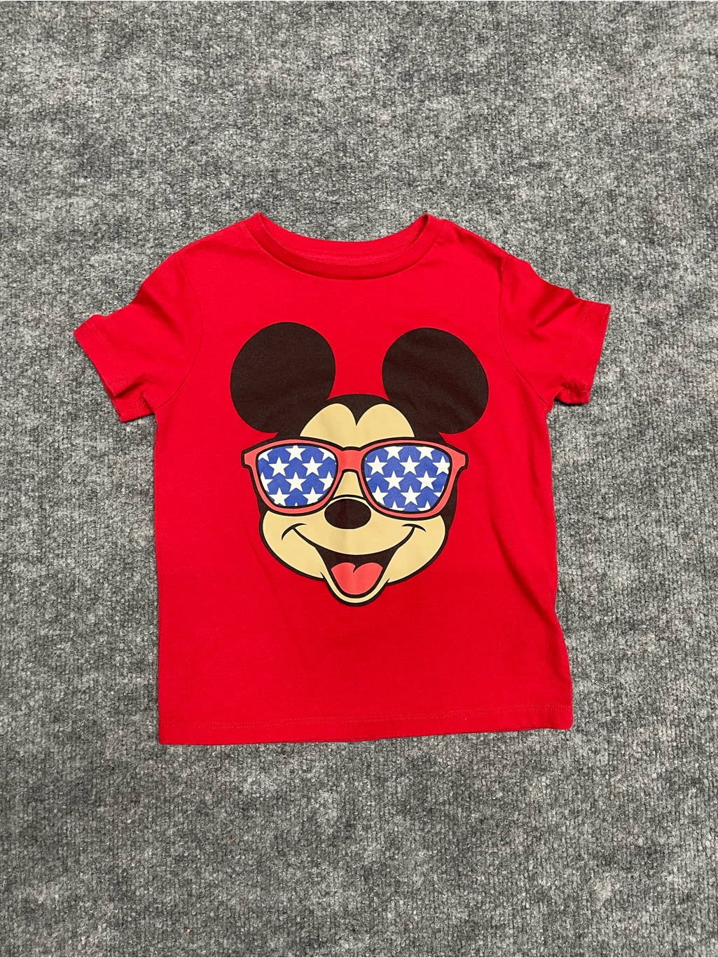 Old Navy Usa 4th Of July Red Mickey Kids Short Sleeve Tee Sunglasses Graphic